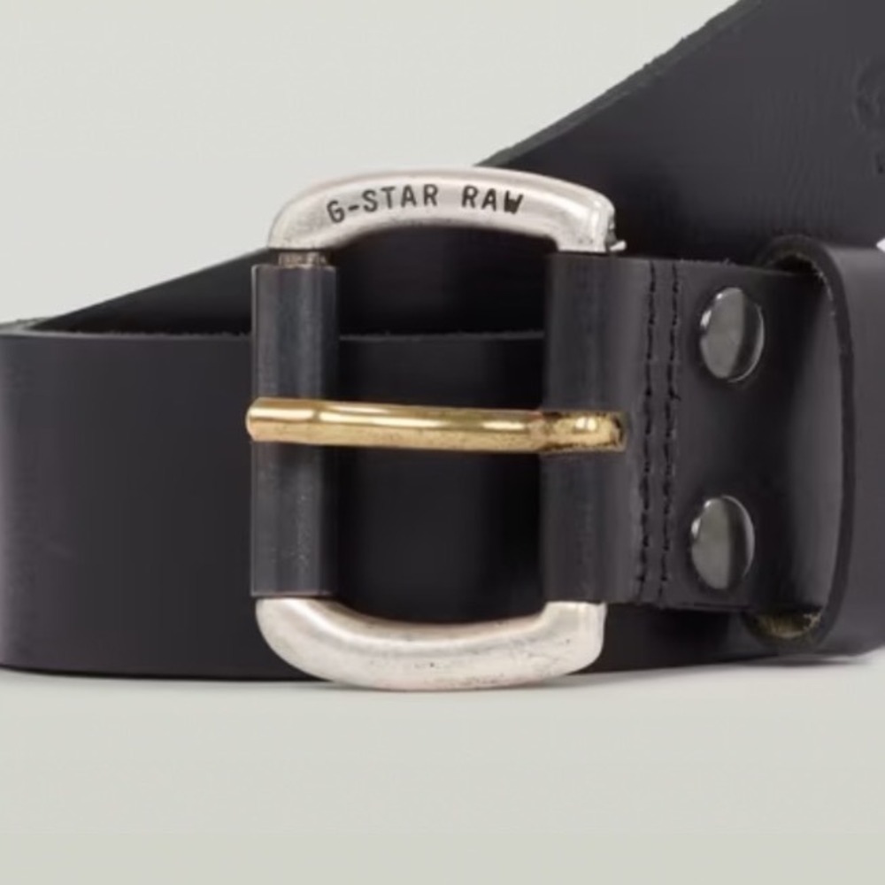 G-Star Raw Dast Belt Black Leather Roller Buckle Size 75 30 D20177-3127-990